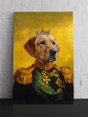 Load image into Gallery viewer, Custom Historical Dog Portrait Officer Uniform Personalized Gift Gold Canvas Wall Art