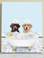 Load image into Gallery viewer, Custom Funny Dog Bathroom Art Reading Newspaper Toilet Portrait Personalized Housewarming Gift