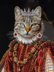 Load image into Gallery viewer, Custom Pet Portrait, Princess Pet Portrait, Cat Painting, Royal Dog Portrait, Custom Art for Dog Lover, Royal Pet Portrait
