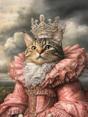 Load image into Gallery viewer, Custom Royal Pet Portrait Canvas, Princess Dog or Cat Gift, Regal Pet Art