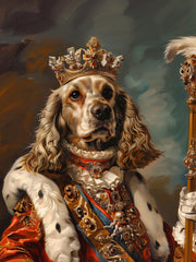 Load image into Gallery viewer, Pet Portrait Canvas, Custom Renaissance King Pet Painting, Dog Memorial Gift from photo