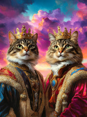 Load image into Gallery viewer, Custom Two-Pet Portrait: Royal Renaissance Pet Art, Dog Memorial Gift
