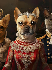 Load image into Gallery viewer, 3-Pet Portrait, Custom Pet Portrait, Pet Portrait Custom, Cat Portrait, Cat Portrait, Regal Royal Animal Canvas Painting Personalized Gift