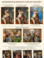 Load image into Gallery viewer, Custom Royal Pet and Owner Portrait on Canvas, Family Wall Art for pet lovers