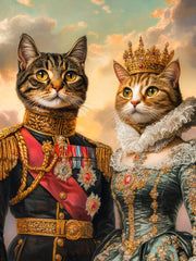 Load image into Gallery viewer, Custom Royal Two Pet Portrait: Renaissance Style Canvas Art