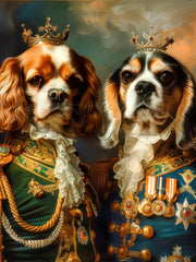 Load image into Gallery viewer, Custom Royal Pet Portrait Two Dogs King Military Art Personalized Christmas Gift Canvas