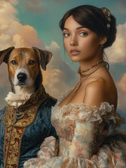 Load image into Gallery viewer, Custom Pet Portrait: Renaissance Style Pet & Owner Art