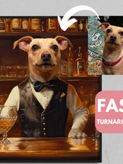 Load image into Gallery viewer, Custom Bartender Dog Portrait: Unique Pet Bar Art Gift