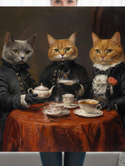 Load image into Gallery viewer, Custom Regal Pet Portrait Canvas, Multiple Cat Dog Art Gift from photo, Original Designed