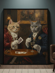 Load image into Gallery viewer, CUSTOM Pet Portrait Canvas from Photo, Funny Poker Cat Dog Home Art, Personalised Gift