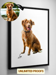 Load image into Gallery viewer, Custom Pet Portrait from Photo, Dog & Cat Memorial Art