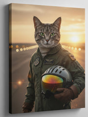 Load image into Gallery viewer, Custom National Guard Cat Portrait Army Pet Art Personalized Gift White House Decor