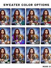 Load image into Gallery viewer, Custom Human and Dog Portrait from Photo Funny Christmas Gift Ornament or Canvas
