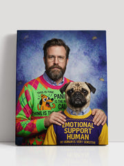 Load image into Gallery viewer, Pet Portrait, Human and pet custom portrait, Birthday Gift Idea, Funny Dog Portrait, Gift For Him, Dog Portrait, Man Cave, Gift for husband