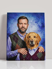 Load image into Gallery viewer, Custom Dog Dad Gift, Personalized Gift for Husband, Man Cave Wall Art, Humorous Dog Portrait, Gift for Him