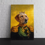 Load image into Gallery viewer, Custom Historical Dog Portrait Officer Uniform Personalized Gift Gold Canvas Wall Art

