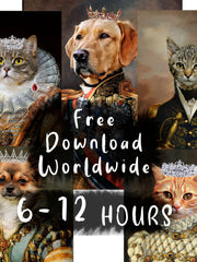 Load image into Gallery viewer, Custom Royal Pet Portrait Digital Download 12 Hours Rush Last Minute Gift Art