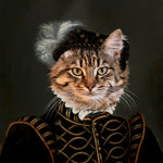 Load image into Gallery viewer, Cat Portrait Custom Painting, Custom Pet Portrait, Cat Portrait Royal, Custom Pet on Canvas or Poster Options, Best Gift for Pet Owner
