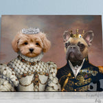 Load image into Gallery viewer, Custom 2 Pets Portrait Royal, Renaissance Dog Portrait from Photo, Custom Pet Portrait, Royal pet portrait, King Cat, Portrait Art Design
