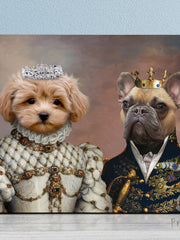 Load image into Gallery viewer, Custom 2 Pets Portrait Royal, Renaissance Dog Portrait from Photo, Custom Pet Portrait, Royal pet portrait, King Cat, Portrait Art Design