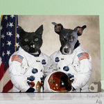 Load image into Gallery viewer, Custom 2 Pet Astronaut Portrait from Photo, Modern Animal Painting, Funny Pet Lover Gift, Custom Dog Portrait, Pet Portrait Royal
