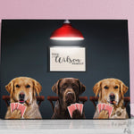 Load image into Gallery viewer, Custom Funny Poker Dog Art Pet Family Portrait Personalized Gift Man Cave Canvas Print
