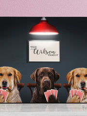 Load image into Gallery viewer, Custom Funny Poker Dog Art Pet Family Portrait Personalized Gift Man Cave Canvas Print