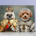 Load image into Gallery viewer, Custom Royal Dog Couple Portrait King Queen Personalized 2 Pets Christmas Gift Canvas
