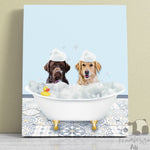 Load image into Gallery viewer, Custom Funny Dog Bathroom Art Reading Newspaper Toilet Portrait Personalized Housewarming Gift
