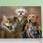 Load image into Gallery viewer, Custom 3 Pet Royal Portrait, Regal Dog and Cat Canvas
