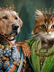 Load image into Gallery viewer, Custom Royal Cat and Dog Portrait King Queen Couple Personalized Christmas Gift Canvas