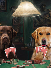 Load image into Gallery viewer, Custom "Dogs Playing Poker" Pet Portrait on Canvas