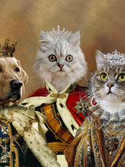 Load image into Gallery viewer, Custom Royal 3 Pet Portrait Family Dog and Cat Art Personalized Christmas Gift