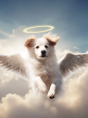 Load image into Gallery viewer, Custom Pet Memorial Portrait Angel Dog Wings Art Personalized Loss Gift Canvas