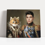 Load image into Gallery viewer, Custom Royal Human and Cat Portrait Owner and Pet Art Personalized Christmas Gift
