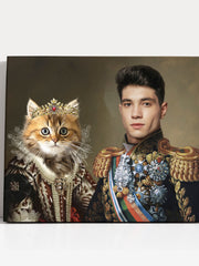 Load image into Gallery viewer, Custom Royal Human and Cat Portrait Owner and Pet Art Personalized Christmas Gift
