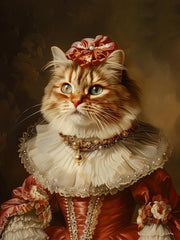 Load image into Gallery viewer, Custom Royal Cat Portrait Queen Victorian Personalized Christmas Gift Canvas Wall Art