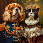 Load image into Gallery viewer, Custom Two-Pet Portrait Canvas: Renaissance Royal Pet Art
