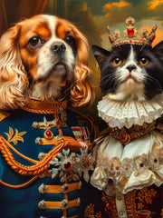 Load image into Gallery viewer, Custom Two-Pet Portrait Canvas: Renaissance Royal Pet Art