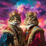 Load image into Gallery viewer, Custom Two-Pet Portrait: Royal Renaissance Pet Art, Dog Memorial Gift

