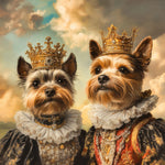 Load image into Gallery viewer, Royal 2 Pets Portrait, Christmas Gift Pet Regal, Custom Pet Portrait, Last Minute Gift, King Queen Pet Cat Art
