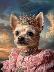 Load image into Gallery viewer, Custom Princess Pet Portrait: Royal Dog or Cat Canvas Art