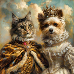 Load image into Gallery viewer, Custom Two-Pet Portrait: Renaissance Royal Pet Painting
