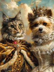 Load image into Gallery viewer, Custom Two-Pet Portrait: Renaissance Royal Pet Painting