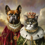 Load image into Gallery viewer, Custom Two-Pet Portrait Canvas: Royal Renaissance Pet Memorial
