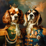 Load image into Gallery viewer, Custom Royal Pet Portrait Two Dogs King Military Art Personalized Christmas Gift Canvas
