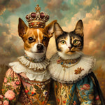 Load image into Gallery viewer, Custom Royal Pet Portrait, Two Pets, Funny Pet Lover Gift
