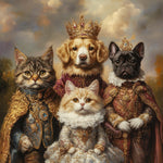 Load image into Gallery viewer, Personalized Royal Pet Portraits on Canvas: Custom Dog &amp; Cat Renaissance Art from photo
