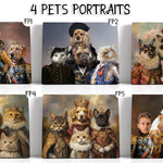 Load image into Gallery viewer, Personalized Royal Pet Portraits on Canvas: Custom Dog &amp; Cat Renaissance Art from photo
