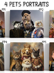 Load image into Gallery viewer, Personalized Royal Pet Portraits on Canvas: Custom Dog &amp; Cat Renaissance Art from photo